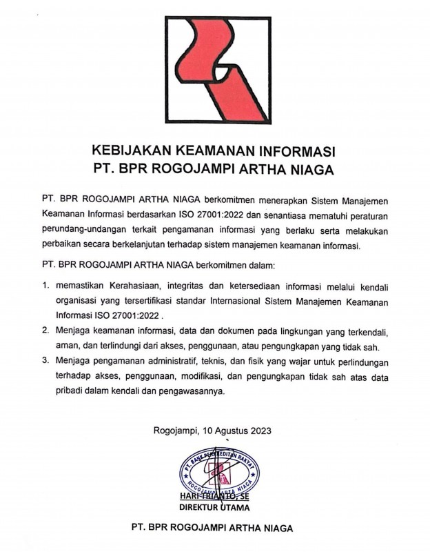 KEBIJAKAN KEAMANAN INFORMASI